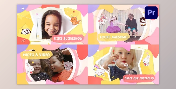 Download Cartoon Kids Slideshow | Premiere Pro MOGRT (Videohive 36948792)
