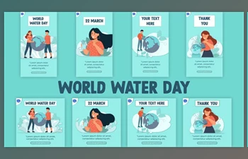 Download World Water Day Social <span class='badge badge-warning'>Media</span> Post And Instagram Story (Videohive 36759613) - AE Project