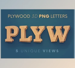 Download Plywood – 3D Lettering CreativeMarket 7055632