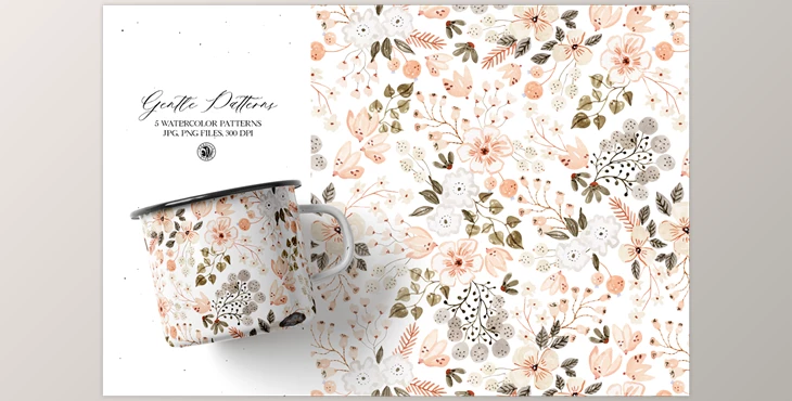 Download Gentle Patterns Watercolor Set