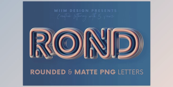 Download Rounded & Matte – 3D Lettering CreativeMarket 7053146