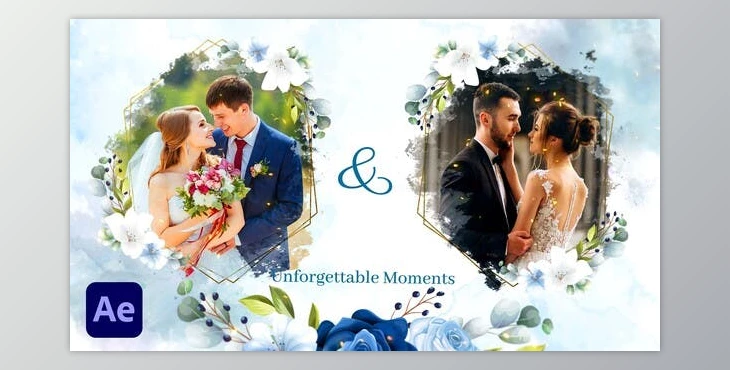 Download WaterColor and Floral Wedding Slideshow (Videohive 36831945) - AE Project
