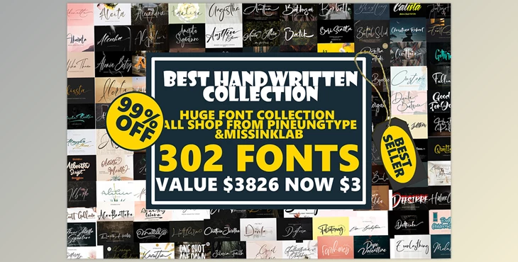 Download Creativefabrica – 302 FONT BUNDLE ENTIRESHOP ALL in