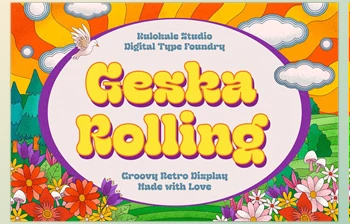 Download Geska Rolling – Groovy Retro <span class='badge badge-warning'>Font</span> – CreativeMarket 6604457