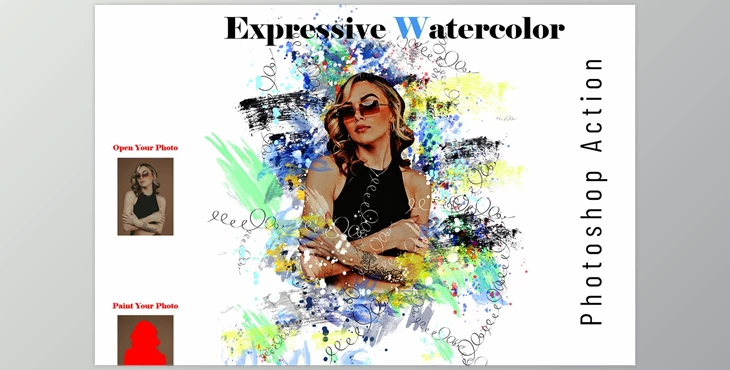 Download Expressive Watercolor PS Action CreativeMarket - 7120347