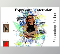 Download Expressive Watercolor PS Action CreativeMarket - 7120347