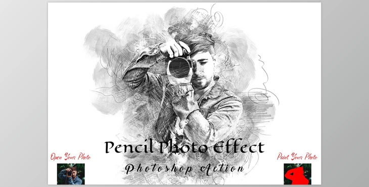 Download Pencil Photo Effect Photoshop Action CreativeMarket - 7135780