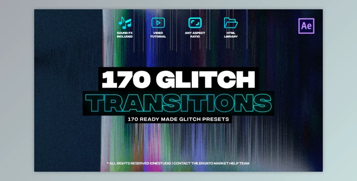 Download 170 Glitch Transitions (Videohive 37251245) - AE Project