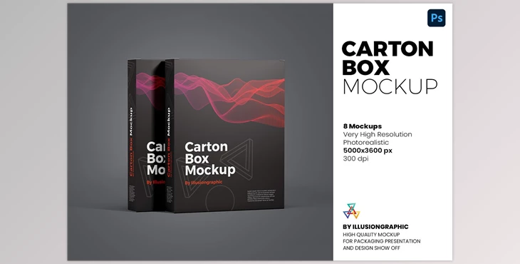 Download Carton Box Mockup – 8 Views CreativeMarket - 6102134
