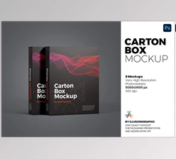 Download Carton Box Mockup – 8 Views CreativeMarket - 6102134
