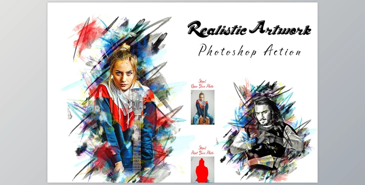 Download Realistic Artwork Photoshop Action CreativeMarket - 7140795
