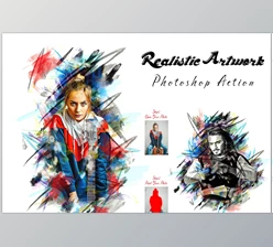 Download Realistic Artwork Photoshop Action CreativeMarket - 7140795
