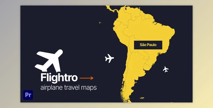 Download Flightro – Airplane Travel Maps | For Premiere Pro (Videohive 37212787) - PR Project