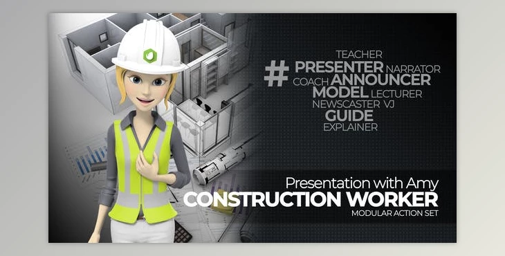 Download Presentation With Amy Construction Worker (Videohive 37313431) - AE Project