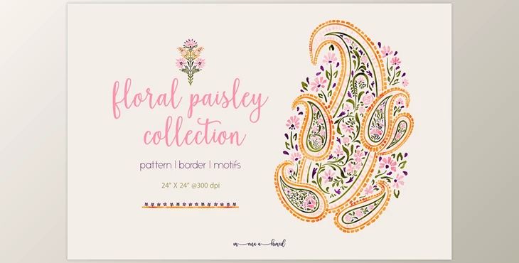 Download Floral paisley collection CreativeMarket - 6828392