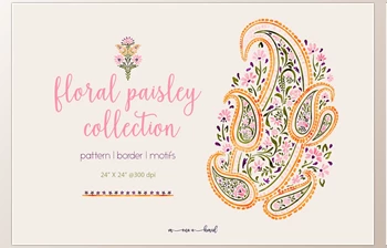 Download Floral paisley <span class='badge badge-warning'>collection</span> <span class='badge badge-warning'>CreativeMarket</span> - 6828392
