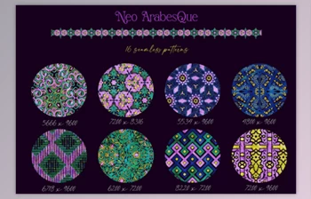Download Neo Arabesque: <span class='badge badge-warning'>Patterns</span> and Borders CreativeMarket - 7049788