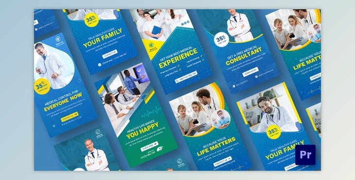 Download Medical Healthcare Promo Stories Pack For Premiere Pro (VideoHive 37196442) - PR Project