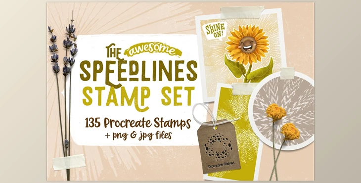 Download Speedlines Stamp Set for Procreate CreativeMarket - 6572178