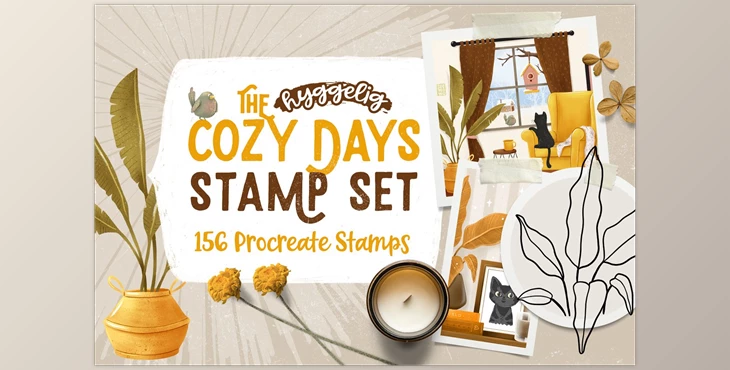 Download Cozy Days Stamp Set for Procreate CreativeMarket - 6873745
