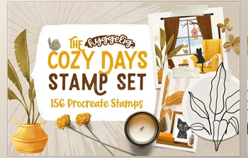 Download Cozy Days <span class='badge badge-warning'>Stamp</span> Set for Procreate CreativeMarket - 6873745