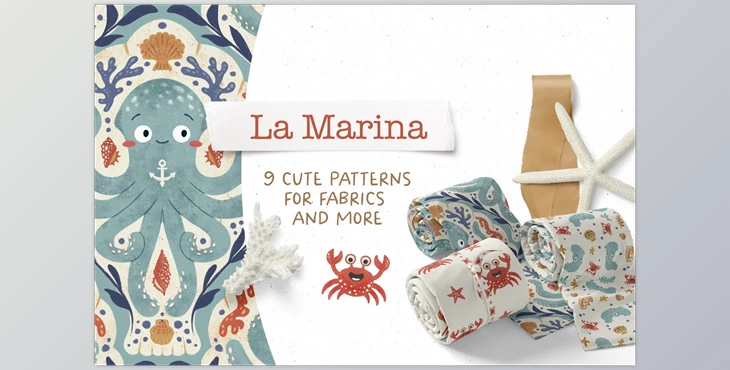 Download La Marina – Pattern Set CreativeMarket - 7092671