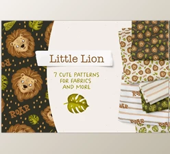 Download Little Lion – Pattern Set CreativeMarket - 7099941