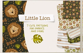 Download <span class='badge badge-warning'>Little</span> Lion – Pattern Set CreativeMarket - 7099941
