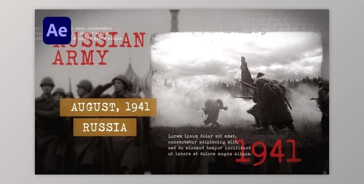 Download Historical Slideshow | Wolrd War | Vintage Documentary (Videohive 37335246) - AE Project