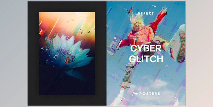 Download Cyber Glitch Effect for Posters CreativeMarket - 7158293