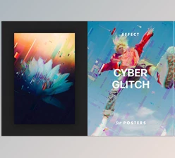 Download Cyber Glitch Effect for Posters CreativeMarket - 7158293