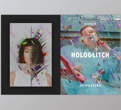 Download Hologlitch Effect for Posters CreativeMarket - 7167698