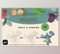 Download Fruit & Veggies Brush Kit – Procreate