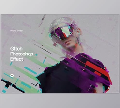 Download Cyber Glitch Photo Effect CreativeMarket - 7158093