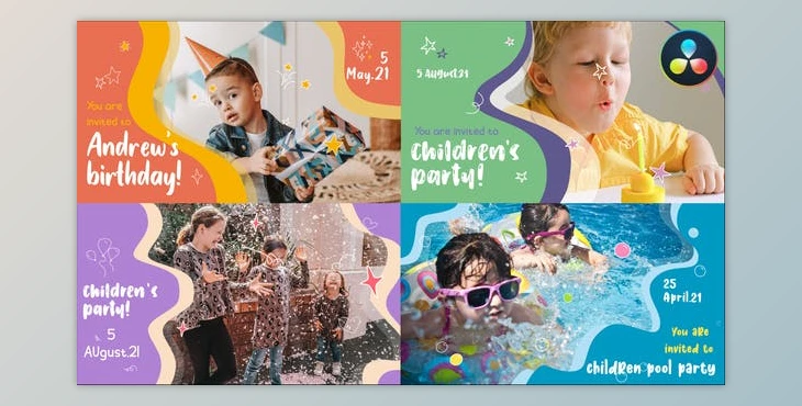Download Kids Party Slideshow for DaVinci Resolve (VideoHive 37184302)