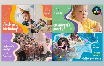 Download <span class='badge badge-warning'>Kids</span> Party Slideshow for DaVinci Resolve (VideoHive 37184302)