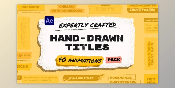 Download Hand Drawn Brush Titles Pack (Videohive 37507418) - AE Project