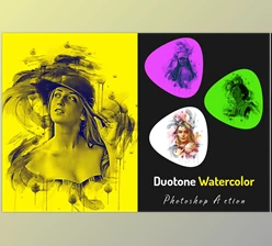 Download Duotone Watercolor Photoshop Action CreativeMarket - 7187748