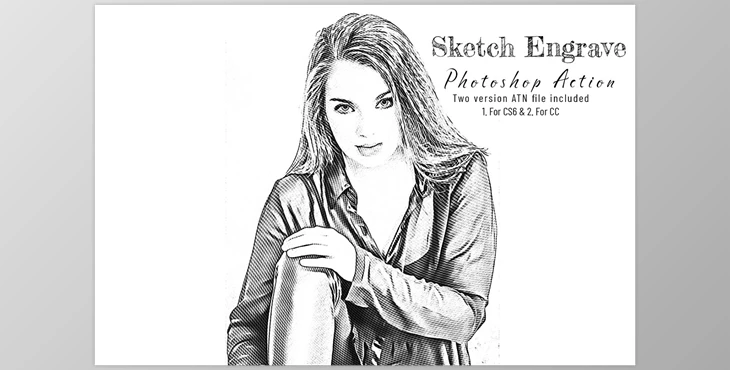 Download Sketch Engrave Photoshop Action CreativeMarket - 7189939