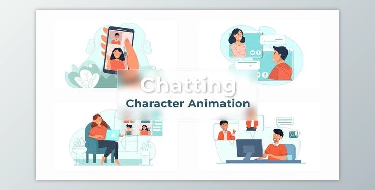 Download Video Chatting And online learning Animation Scene Pack (Videohive 36867681) - AE Project