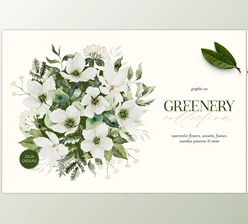 Download Greenery Watercolor Collection CreativeMarket - 7139406