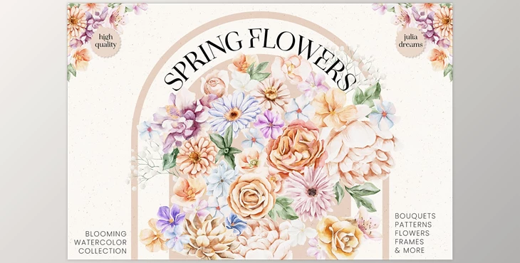 Download Spring Flowers Collection CreativeMarket - 6938205