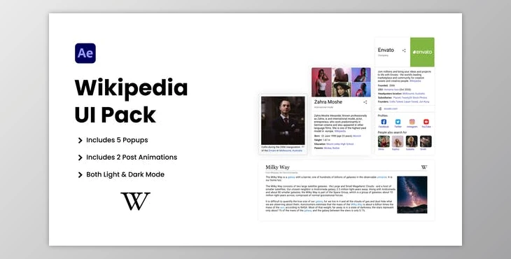 Download Wikipedia UI Pack (Videohive 37552490) - AE Project