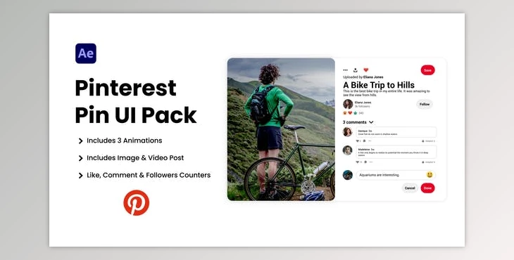 Download Pinterest Pin UI Pack (Videohive 37421382) - AE Project