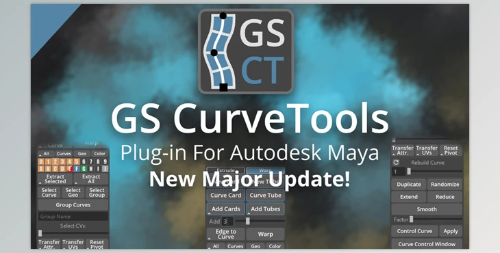 Artstation - Download GS CurveTools v1.3.8 - Maya Plug-in. Curve Controlled Hair Cards, Pipes and more