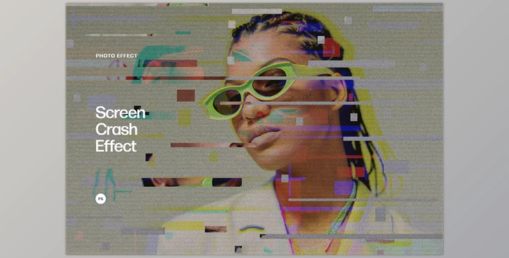 Download Screen Crash Photo Effect CreativeMarket - 7190948