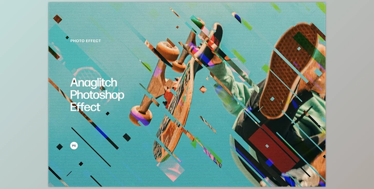 Download Anaglitch Photoshop Effect CreativeMarket - 7190981