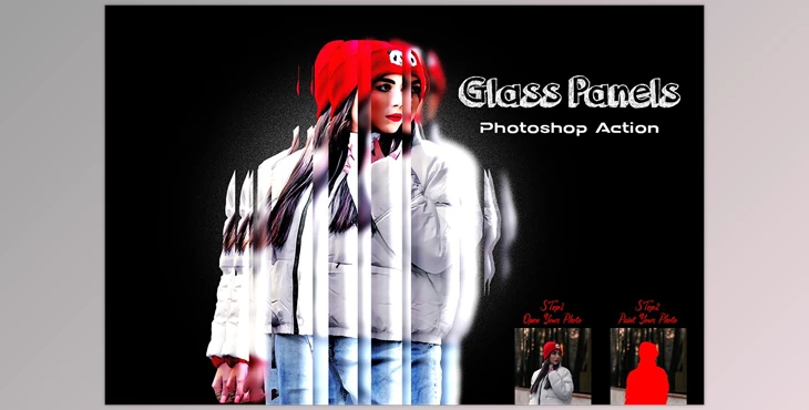 Download Glass Panels Photoshop Action CreativeMarket - 7194981