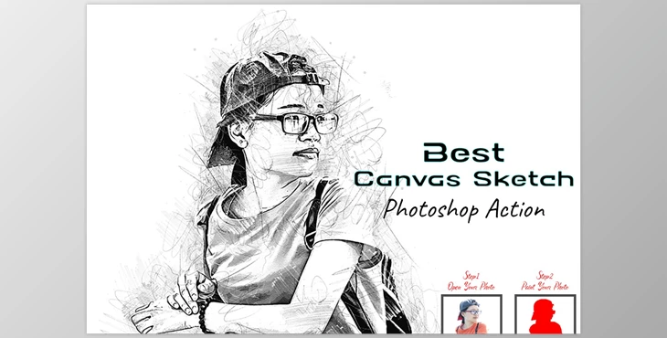 Download Best Canvas Sketch Photoshop Action CreativeMarket - 7199172