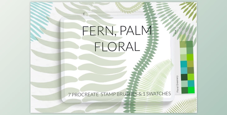 Download Fern palm Procreate brushes, exotic jungle brushes